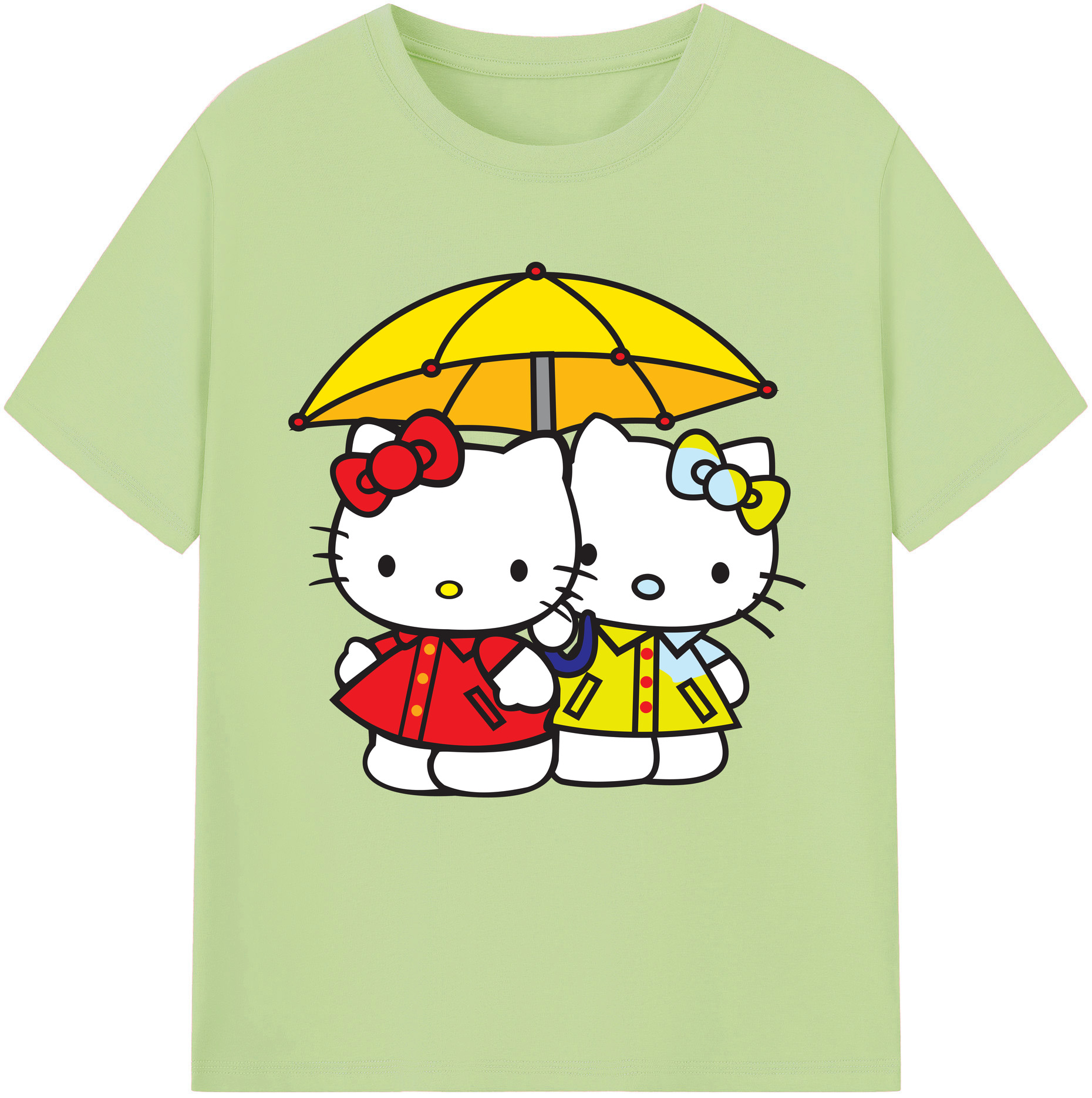 （画像用） Hello Kitty ハローキティ 綿100％半袖Tシャツ（フロントプリント）